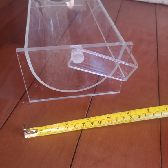 Clear Acrylic Bagel 5" x 12" Cradle / Biscuits Stand Serving Tray With Handle - Picture 7 of 8